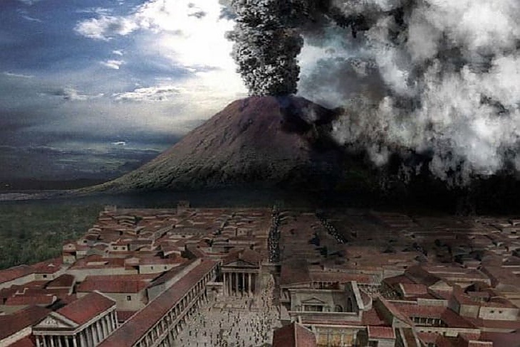 Везувий е вулканът, който унищожава античния римски град Помпей с изригването си през 79 година.