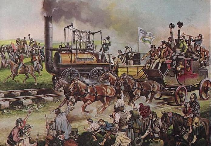 Първата в света жп линия е пусната на 27 септември 1825 г.