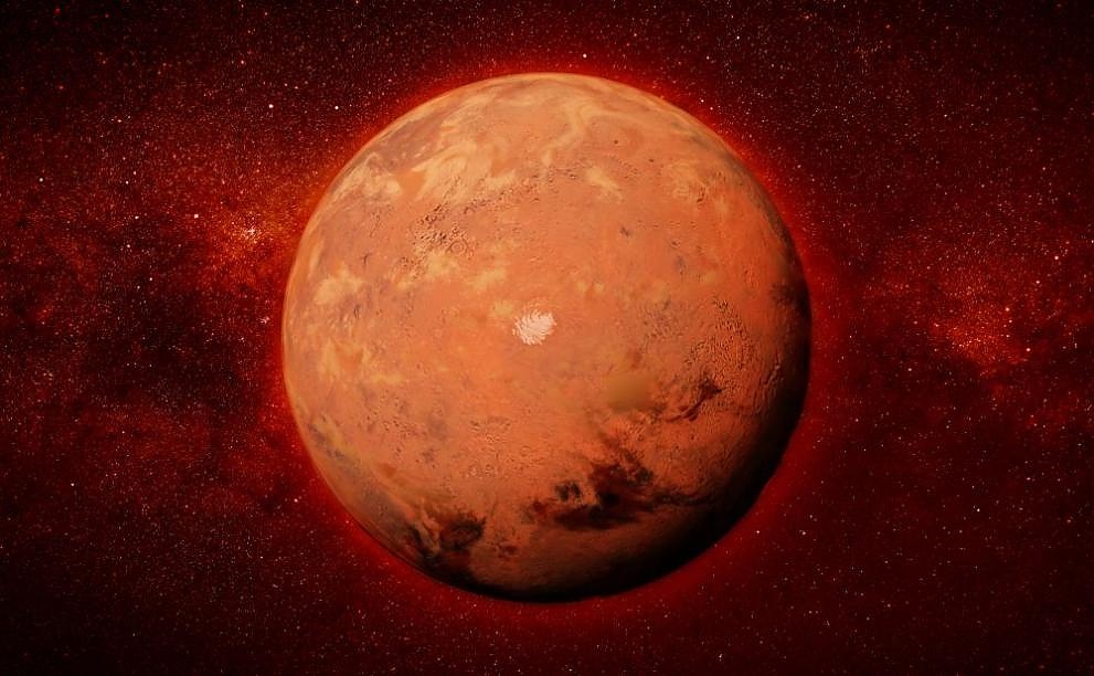 Елементът желязо е причина Марс да бъде наречен “Червената планета”.