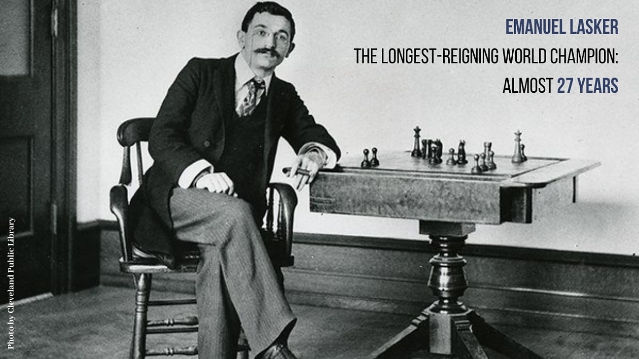 Световният шампион Емануел Ласкер по шах е държал титлата най-дълго време.