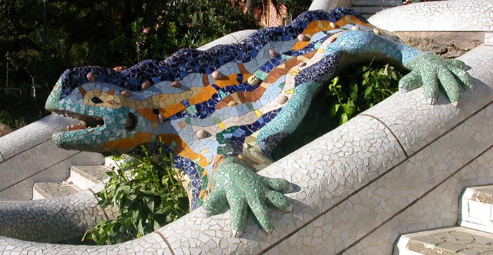 Саламадър в Парк Гюел, Барселона, Гауди